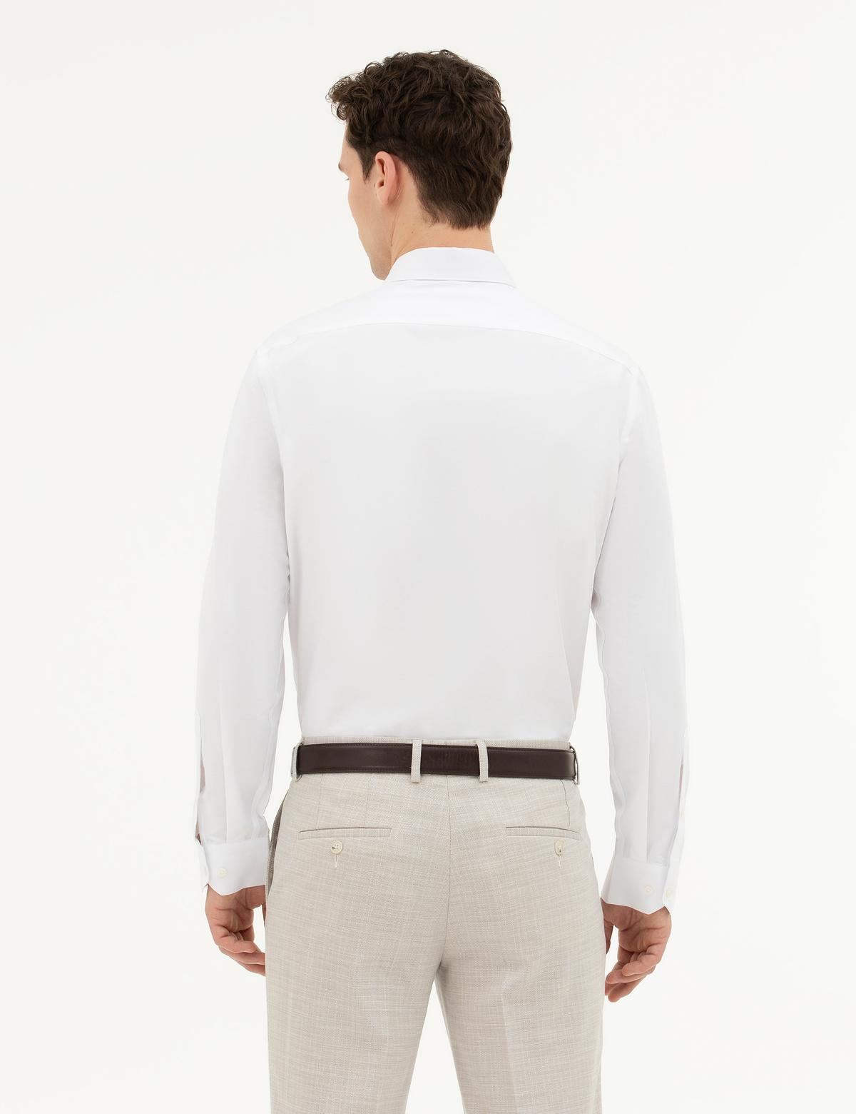 Beyaz Slim Fit Uzun Kollu Basic Gömlek - 50285562016