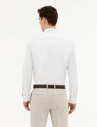 Beyaz Slim Fit Uzun Kollu Basic Gömlek