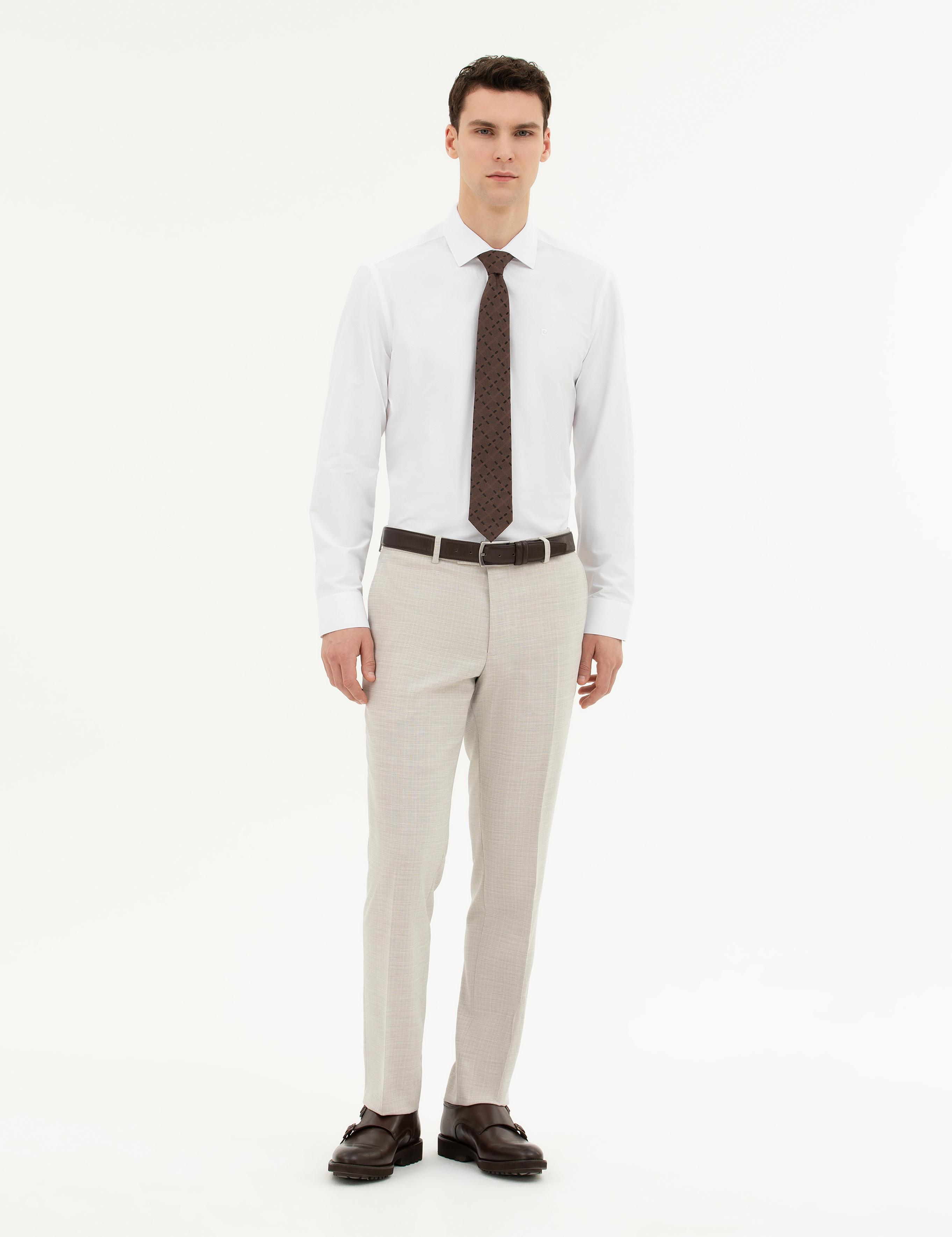 Beyaz Slim Fit Uzun Kollu Basic Gömlek