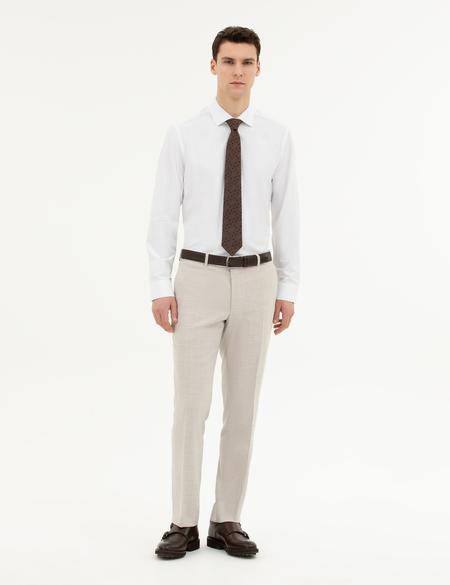 Beyaz Slim Fit Uzun Kollu Basic Gömlek - 50285562016