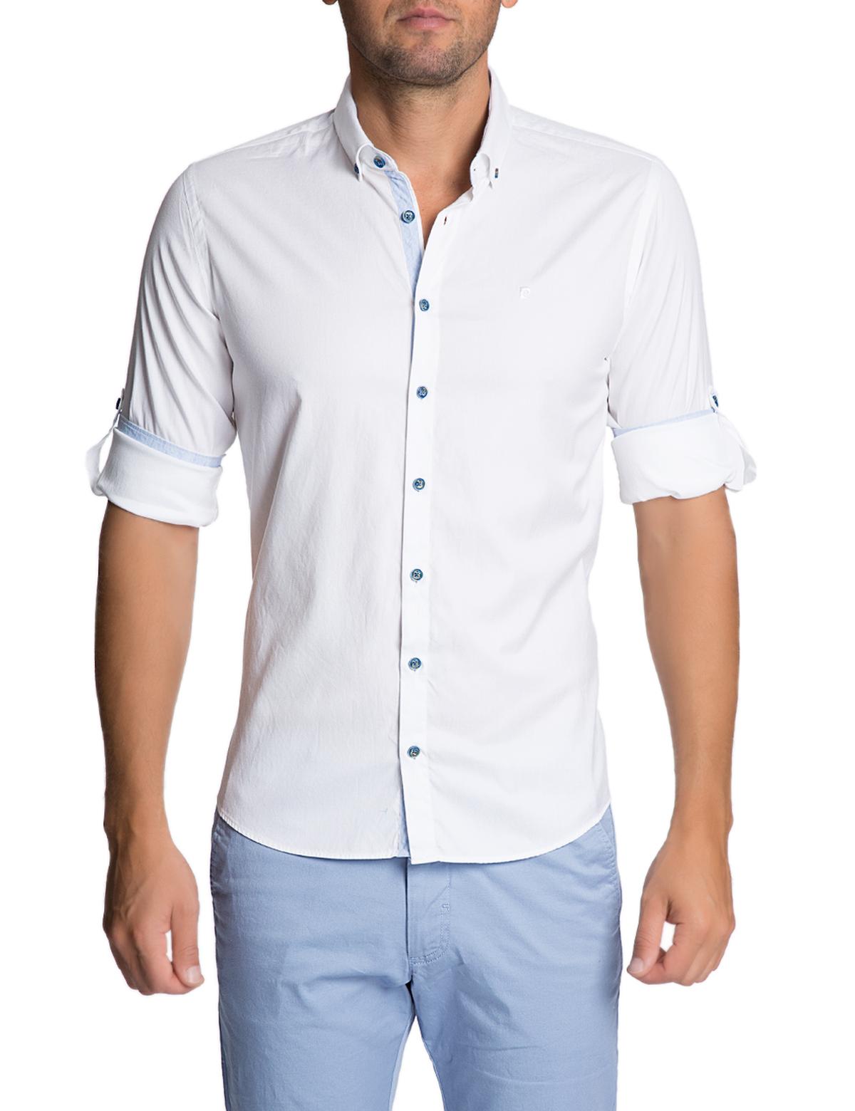 Beyaz Slim Fit Uzun Kollu Gömlek