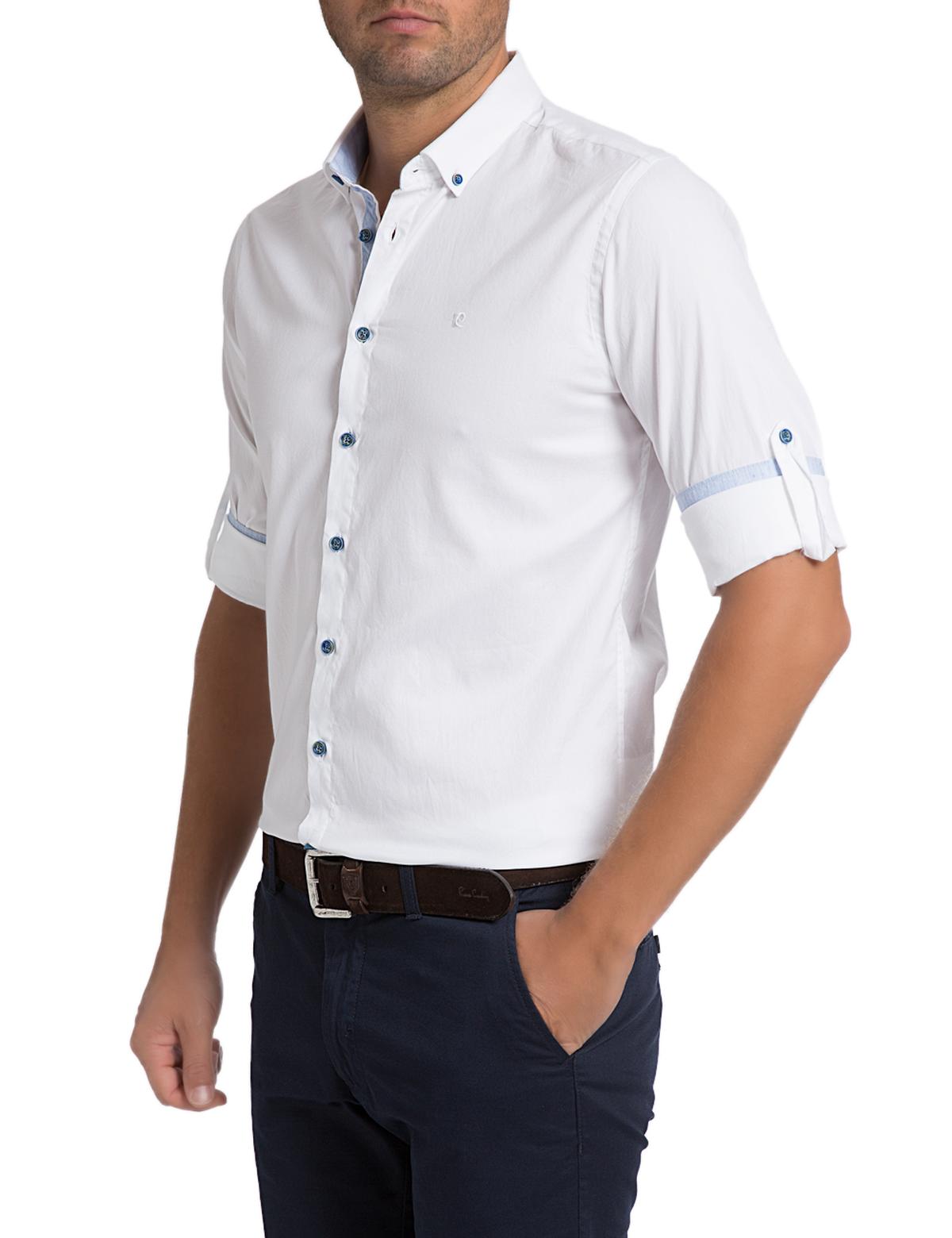 Beyaz Slim Fit Uzun Kollu Gömlek - 50143381010