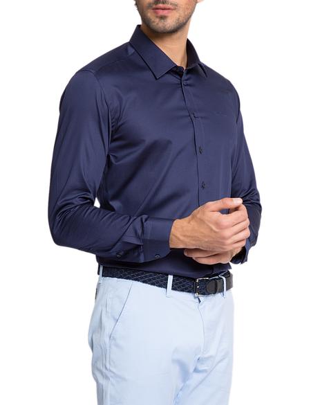 Lacivert Slim Fit Uzun Kollu Basic Gömlek - 50155039031