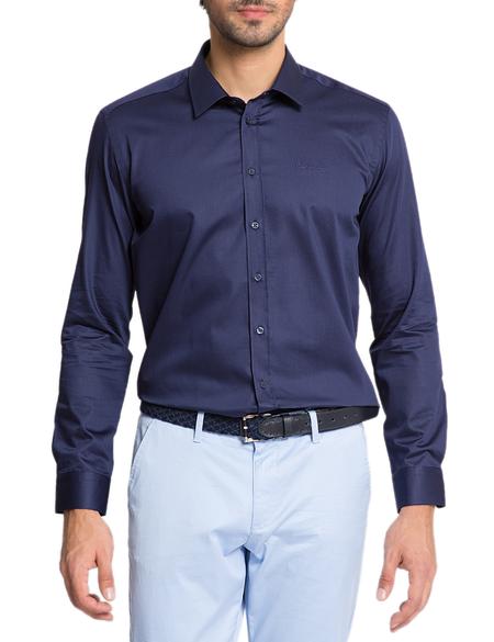 Lacivert Slim Fit Uzun Kollu Basic Gömlek - 50155039031