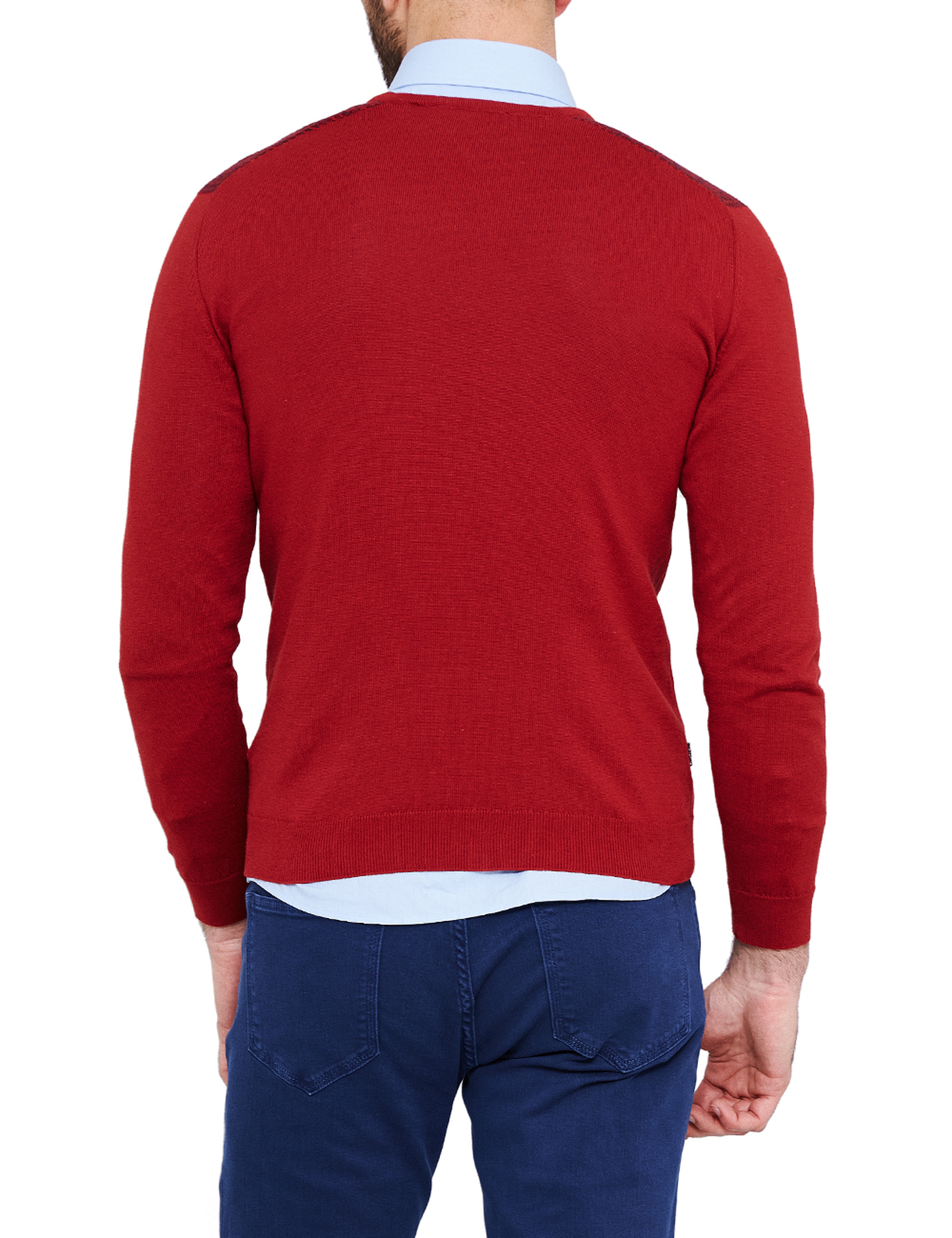 Kırmızı Slim Fit Kazak - Image 2