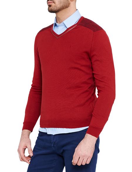 Kırmızı Slim Fit Kazak - 50168636027