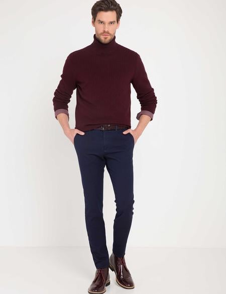 Bordo Slim Fit Kazak - 50177033003