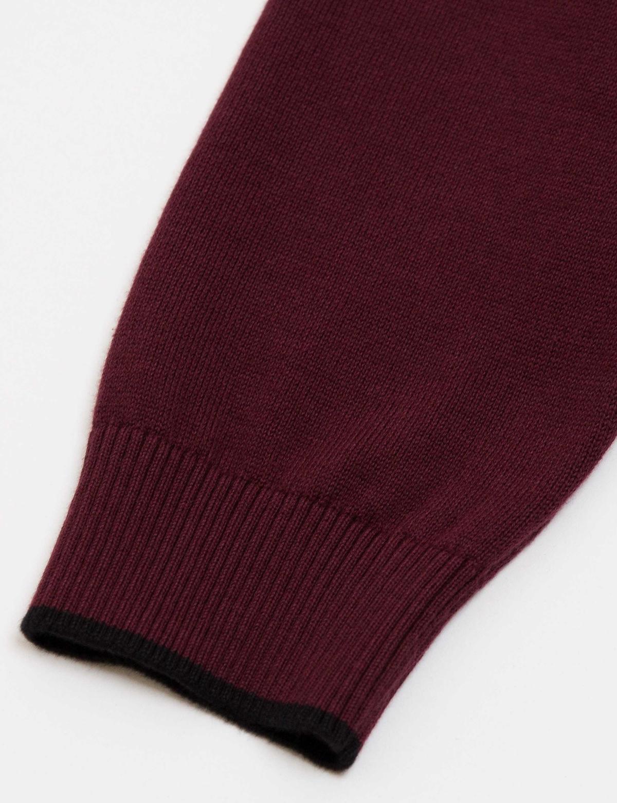 Bordo Slim Fit Basic Kazak - 50179015031