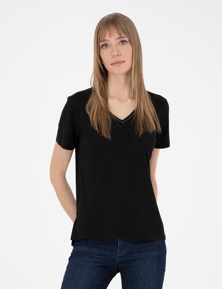 Siyah Regular Fit Tişört - 50258632002