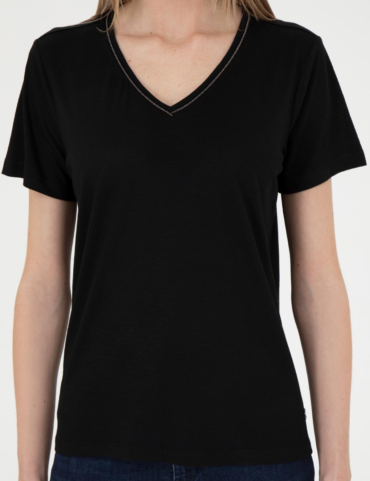 Siyah Regular Fit Tişört - 50258632002