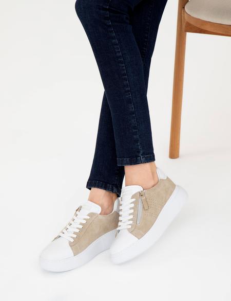 Bej Deri Sneaker - 50268265019