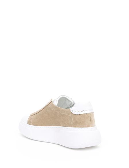 Bej Deri Sneaker - 50268265019
