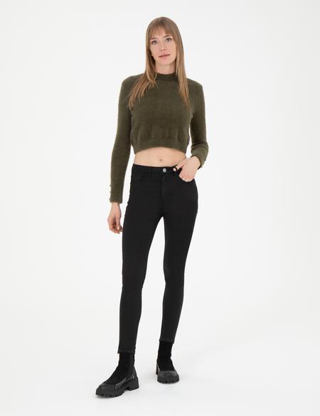 Siyah Skinny Fit Kanvas Pantolon - 50273389029