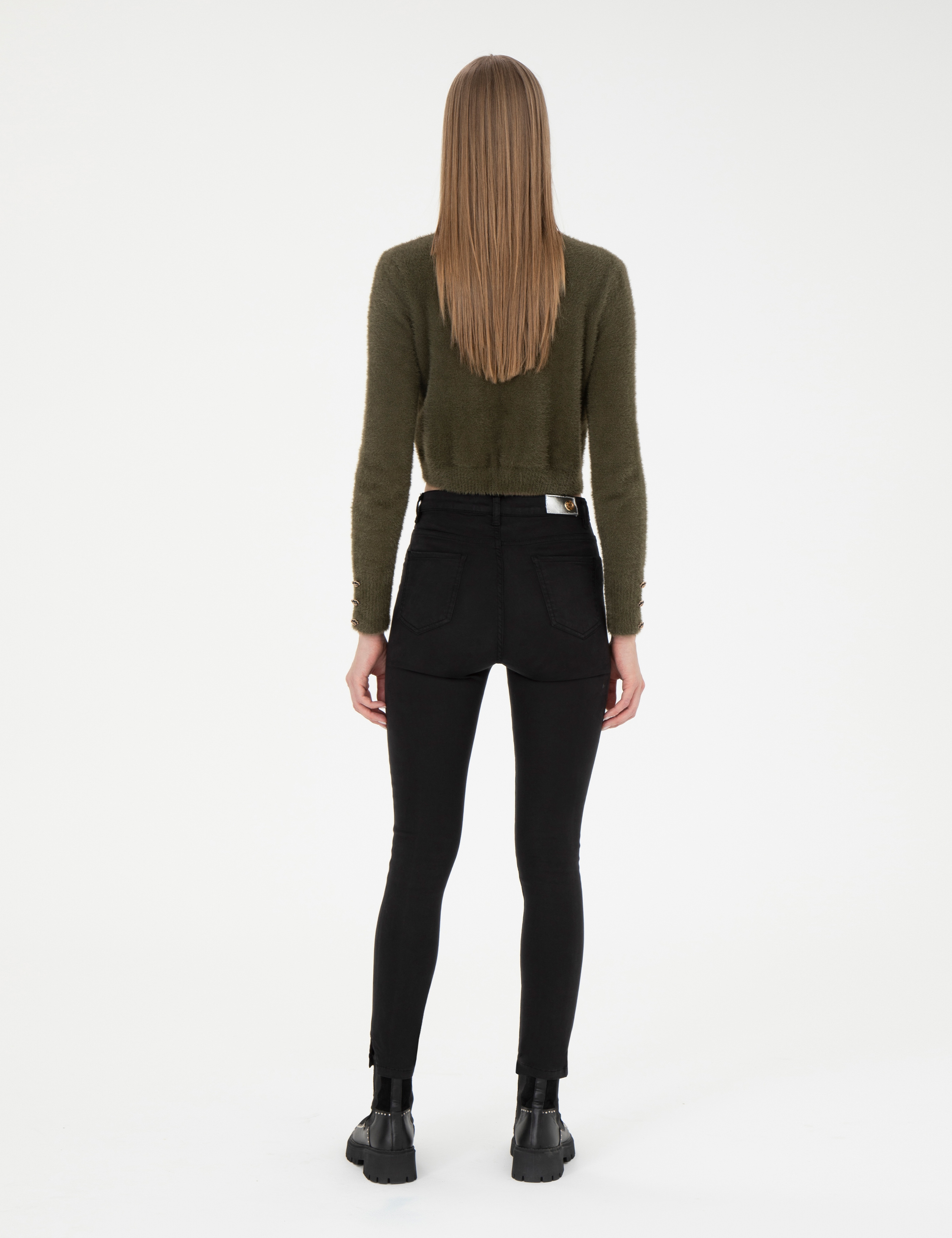 Siyah Skinny Fit Kanvas Pantolon