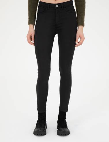 Siyah Skinny Fit Kanvas Pantolon