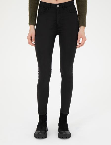 Siyah Skinny Fit Kanvas Pantolon - 50273389029