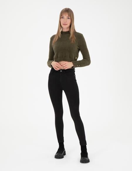 Siyah Skinny Fit Kanvas Pantolon - 50273389029