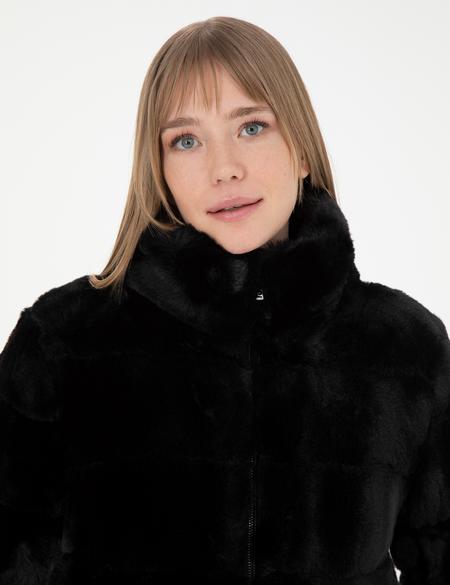 Siyah Comfort Fit Suni Kürk - 50272215002