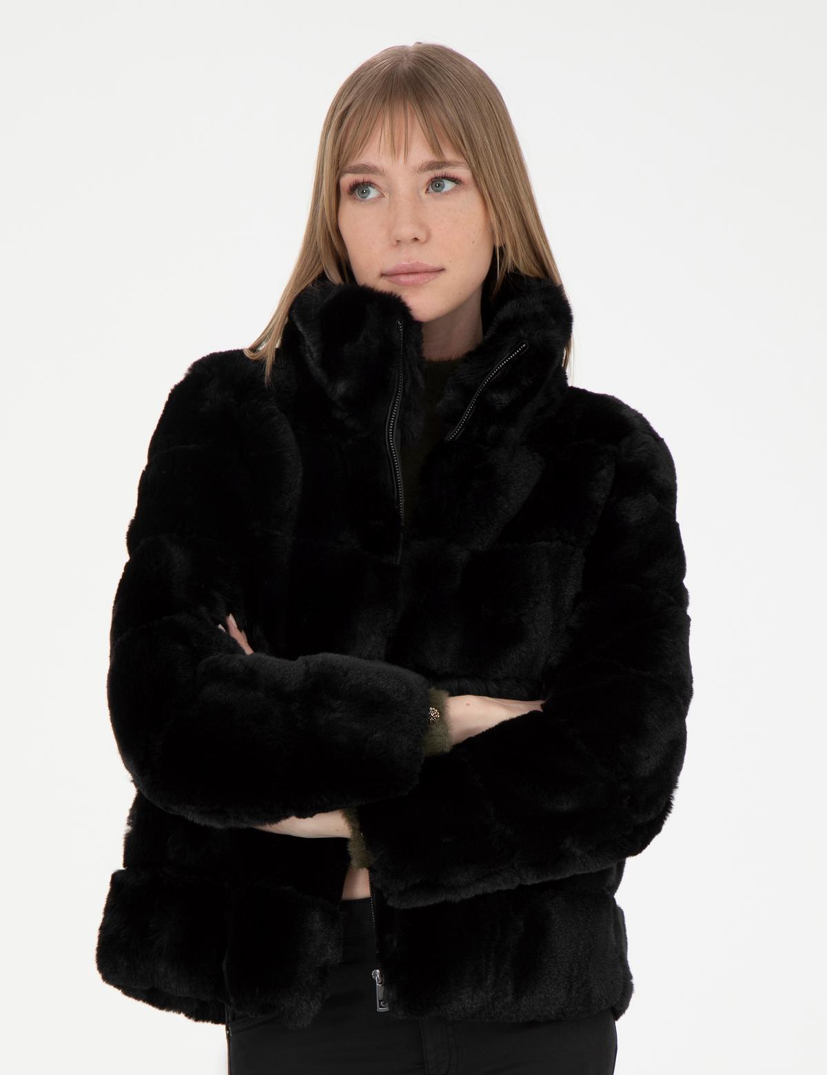 Siyah Comfort Fit Suni Kürk