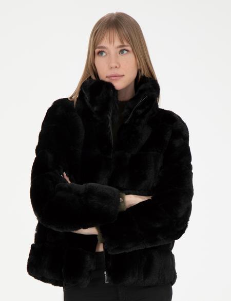 Siyah Comfort Fit Suni Kürk - 50272215002