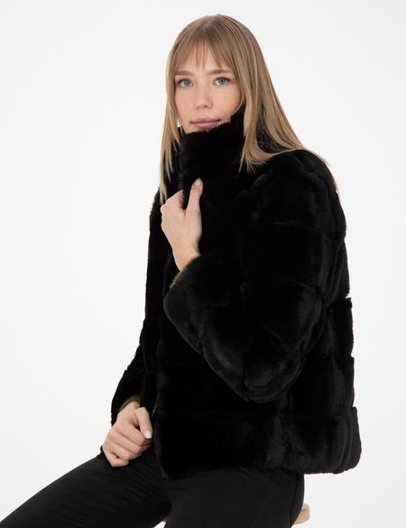 Siyah Comfort Fit Suni Kürk - 50272215002