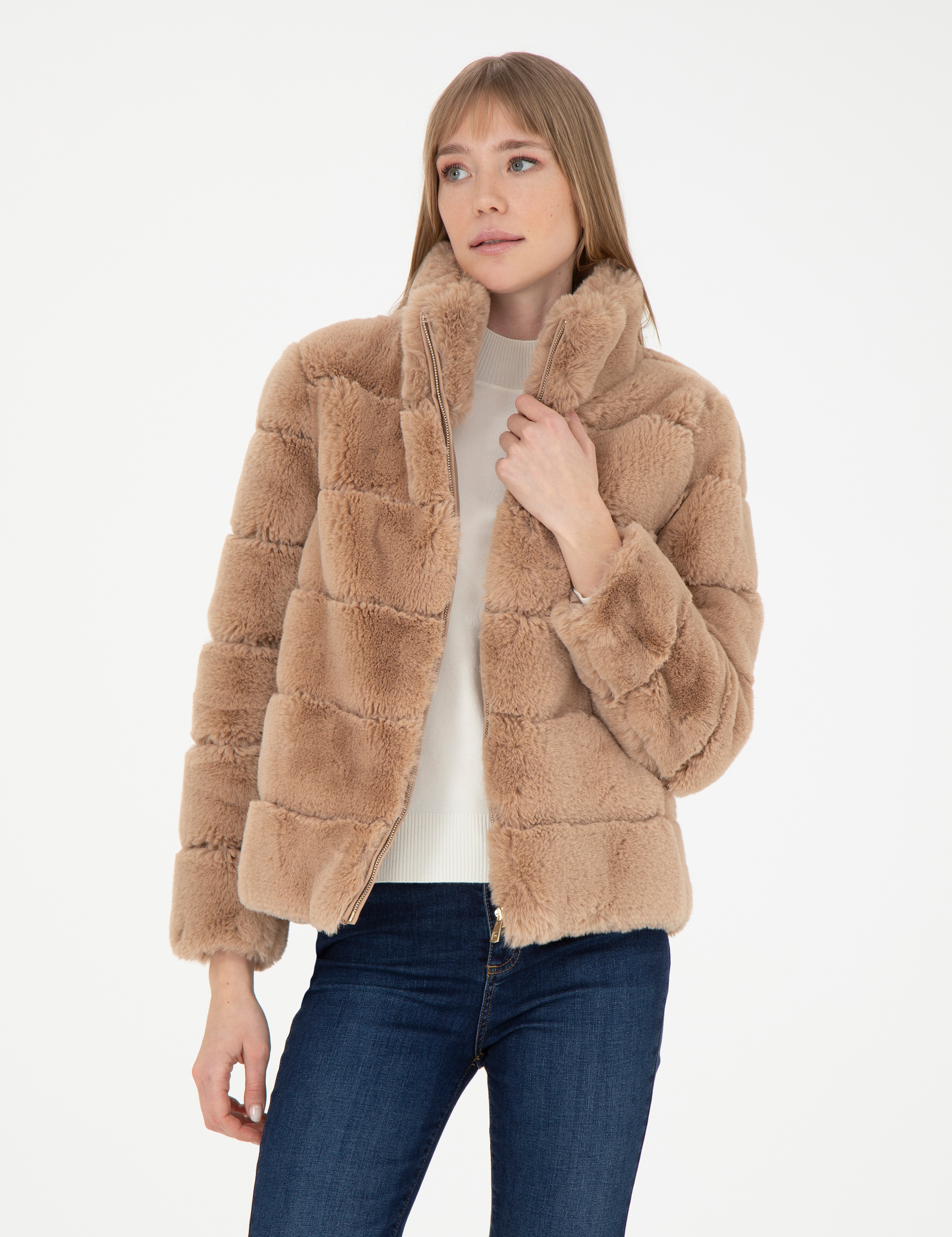 Bej Comfort Fit Suni Kürk - Image 1