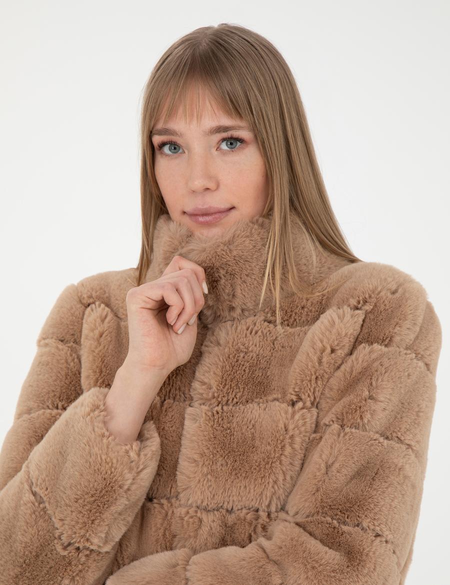 Bej Comfort Fit Suni Kürk