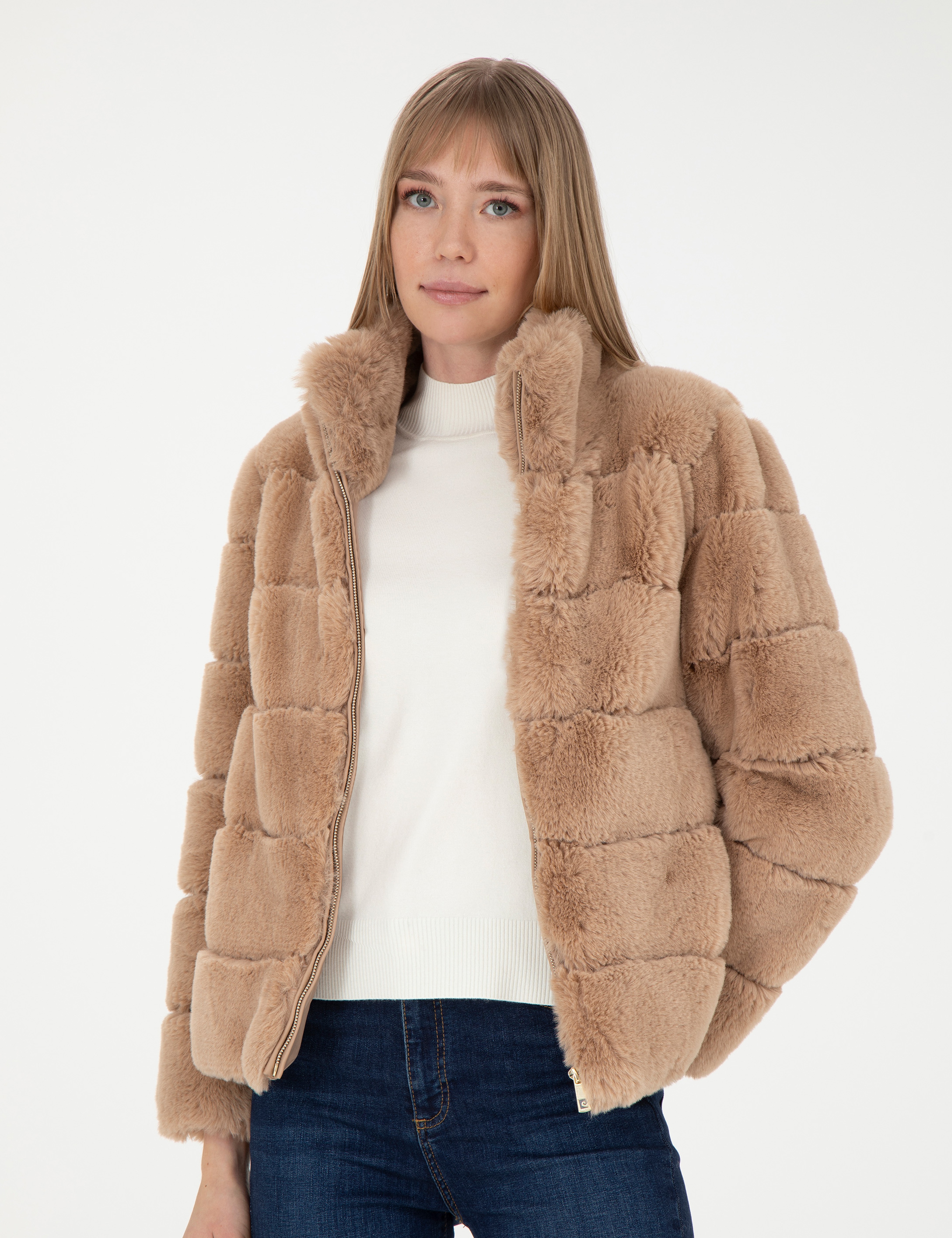 Bej Comfort Fit Suni Kürk