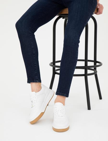 Beyaz Deri Sneaker - 50287779011