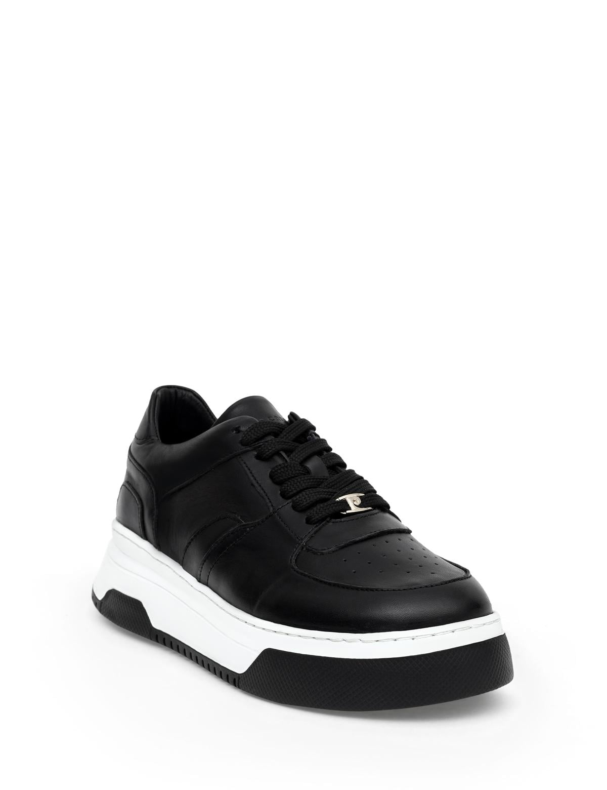 Siyah Deri Sneaker - 50287779021