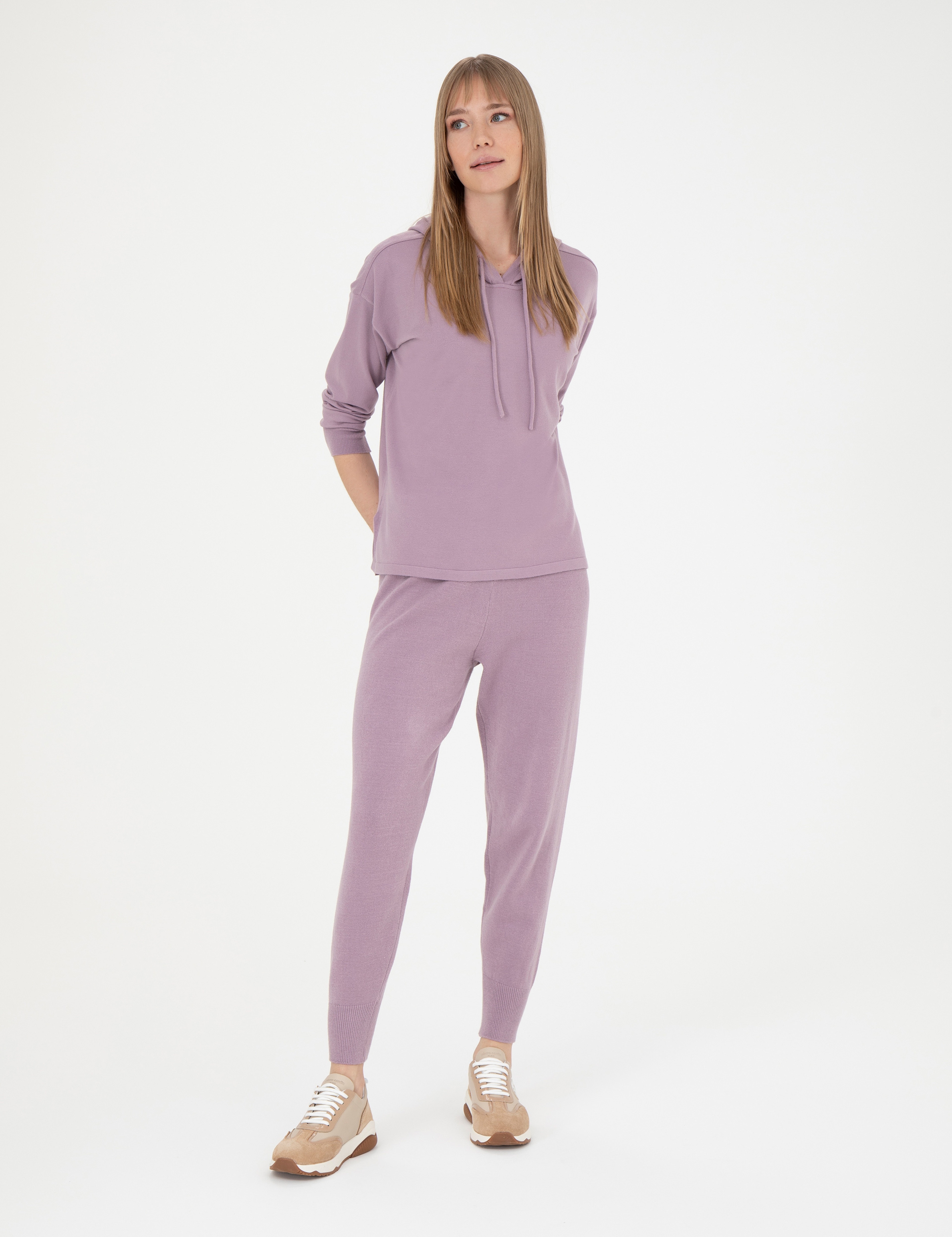 Lila Slim Fit Triko Pantolon - Image 3