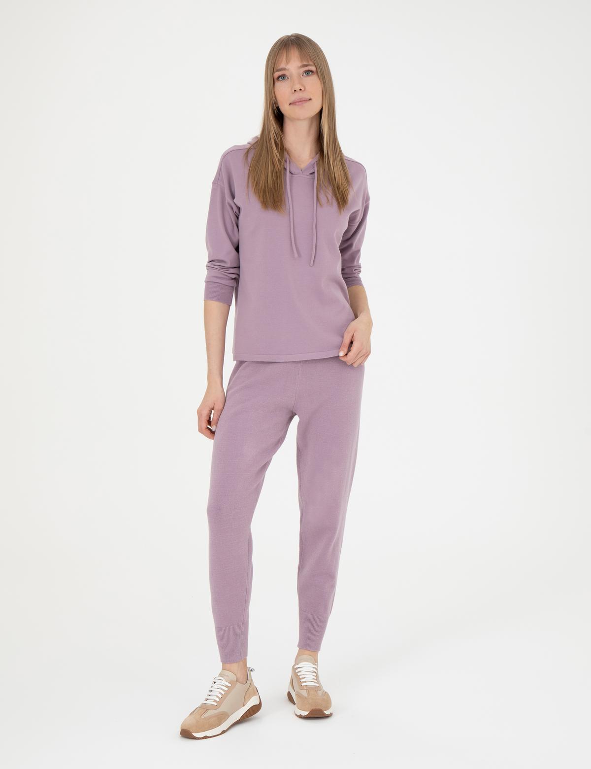 Lila Slim Fit Triko Pantolon