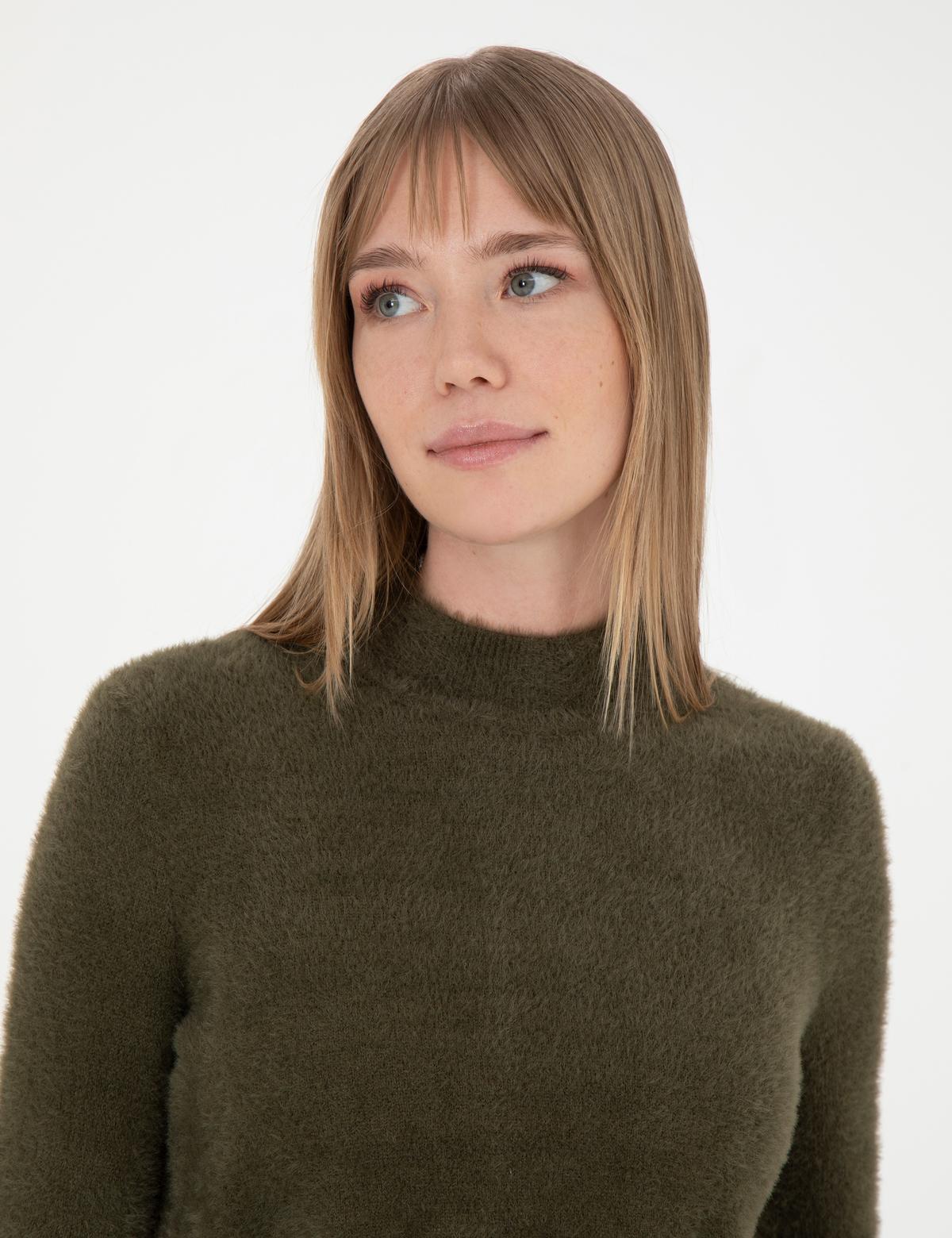 Haki Crop Top Kazak - 50276229023