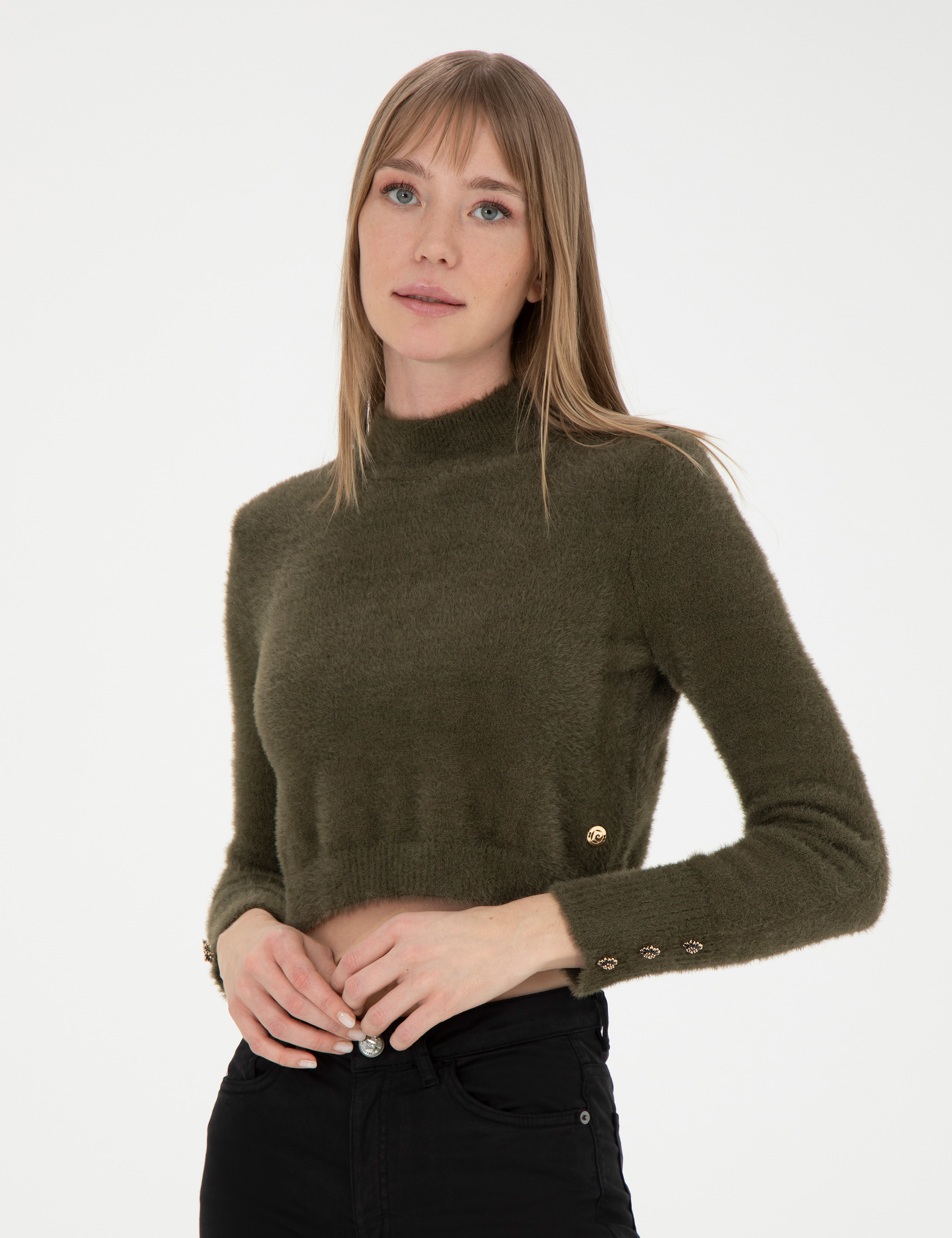 Haki Crop Top Kazak