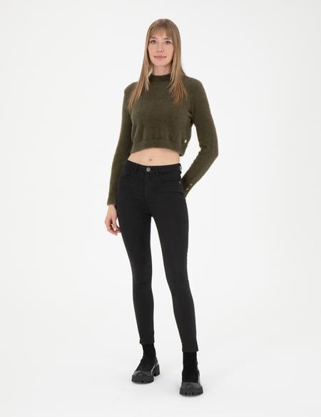 Haki Crop Top Kazak - 50276229023