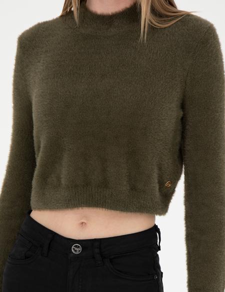 Haki Crop Top Kazak - 50276229023