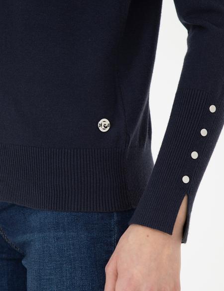 Lacivert Slim Fit Yarım Balıkçı Yaka Kazak - 50278031011