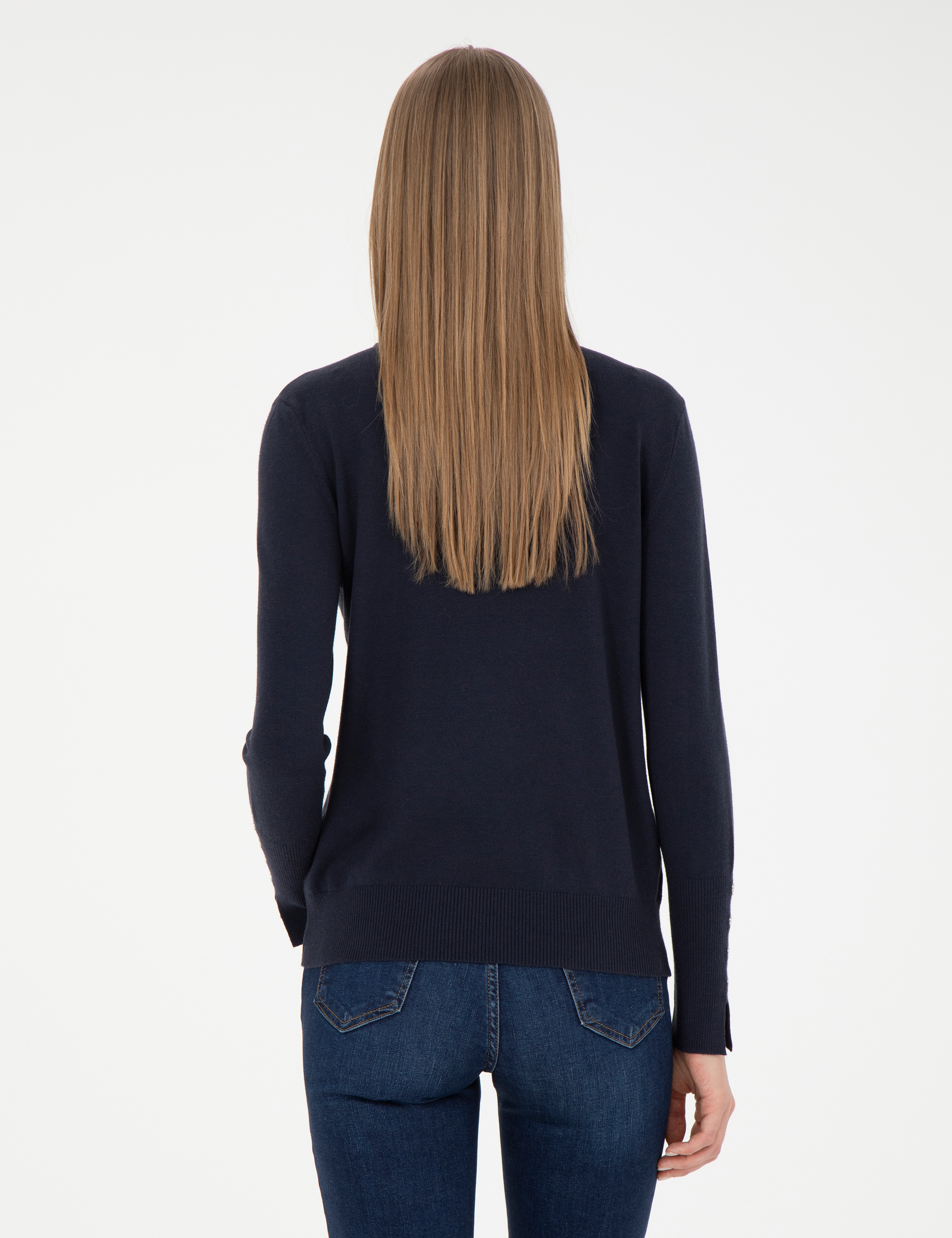 Lacivert Slim Fit Yarım Balıkçı Yaka Kazak - Image 5