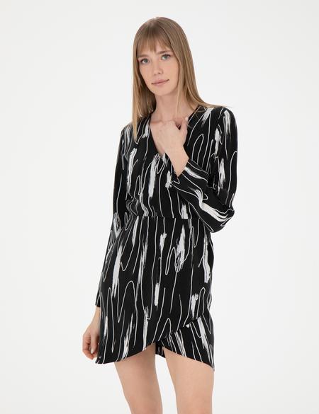 Siyah Cupro Elbise - 50283665018