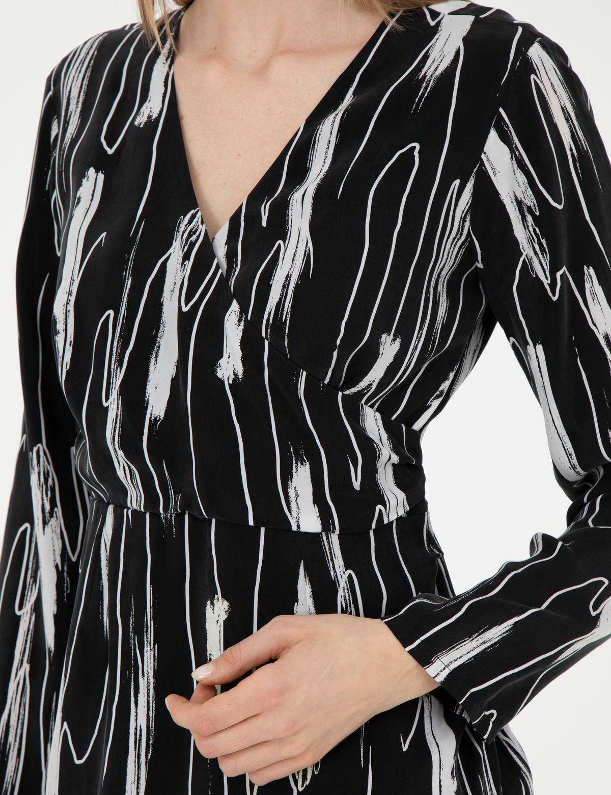 Siyah Cupro Elbise - 50283665018