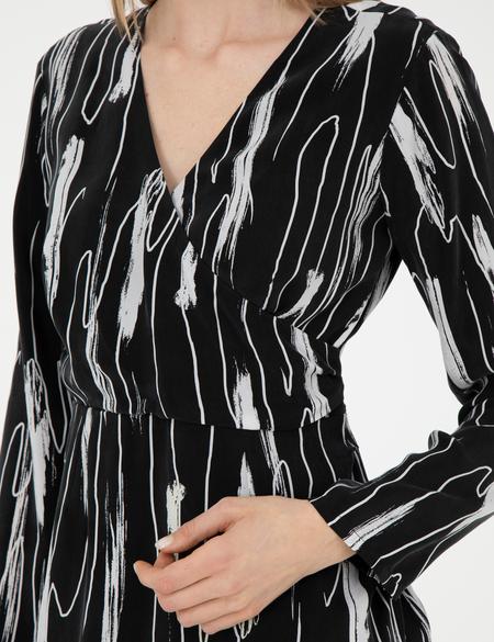 Siyah Cupro Elbise - 50283665018