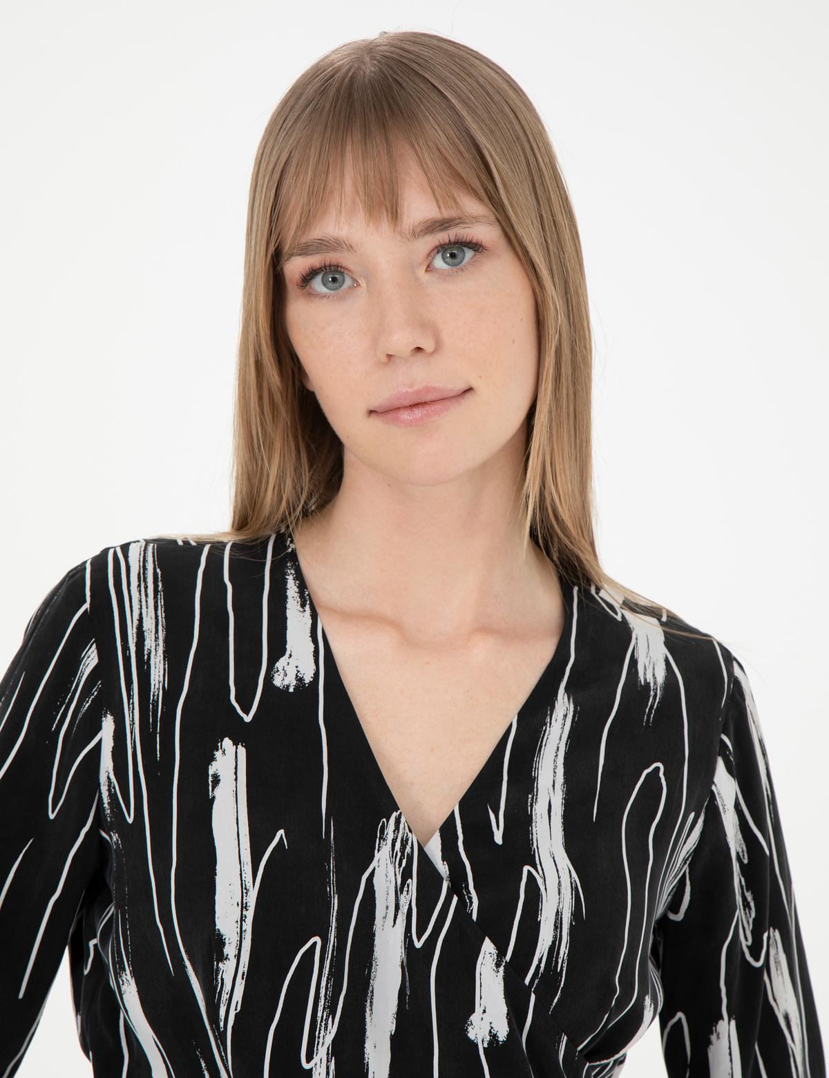 Siyah Cupro Elbise - 50283665018