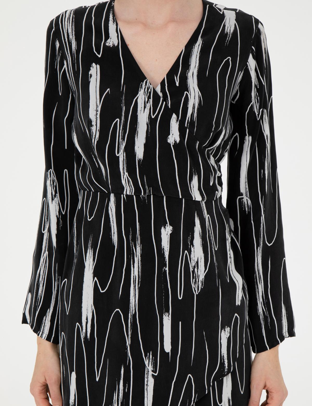 Siyah Cupro Elbise - 50283665018