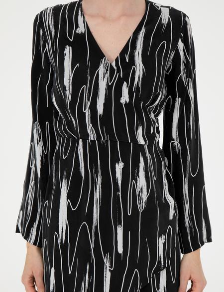 Siyah Cupro Elbise - 50283665018