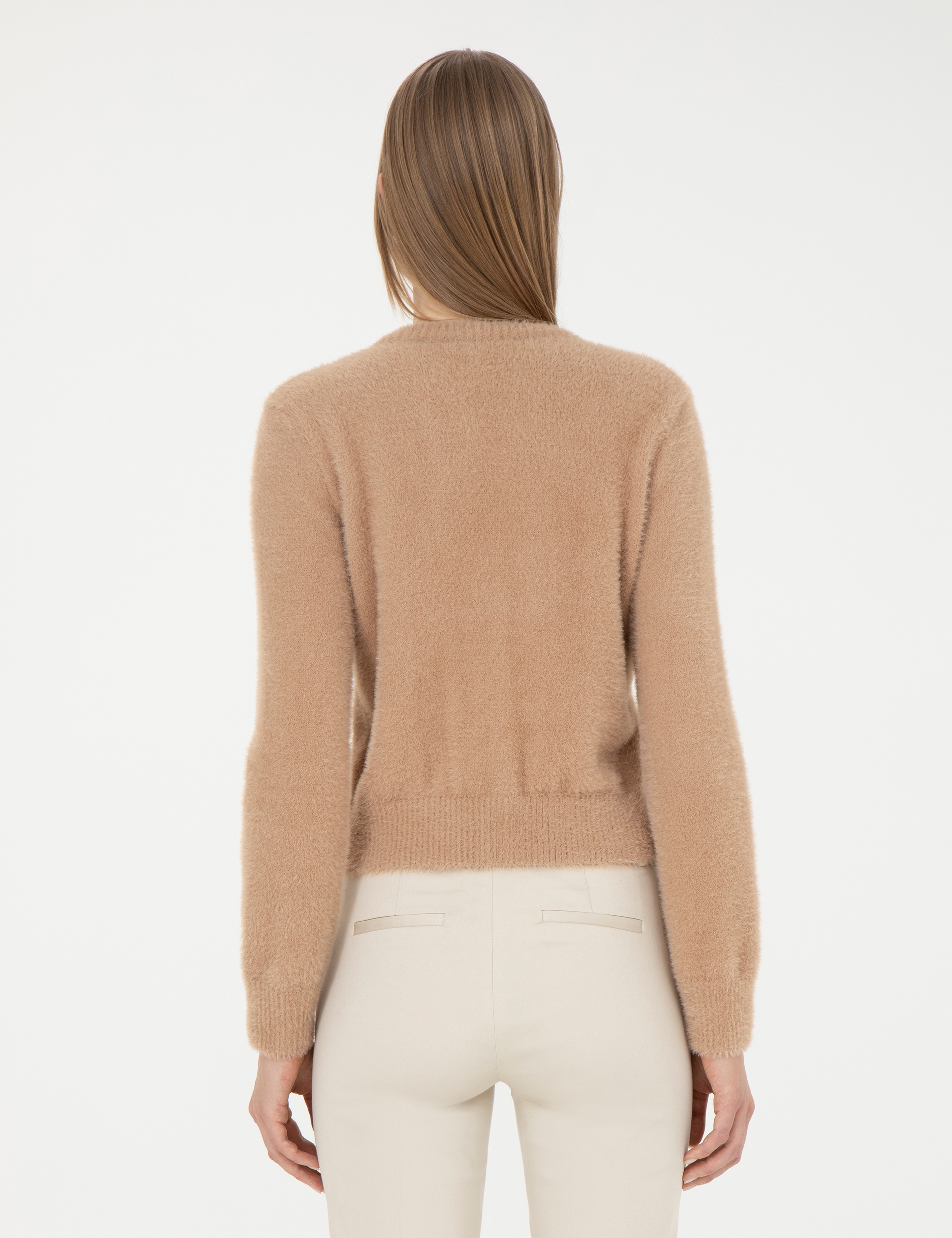 Bej Regular Fit Triko Hırka - Image 5