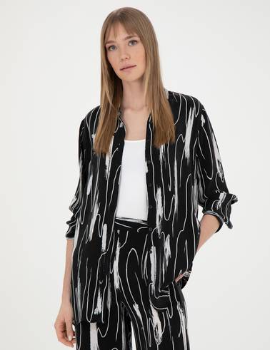 Siyah Comfort Fit Uzun Kollu Gömlek