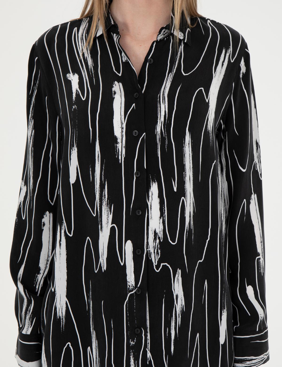 Siyah Comfort Fit Uzun Kollu Gömlek - 50284765002