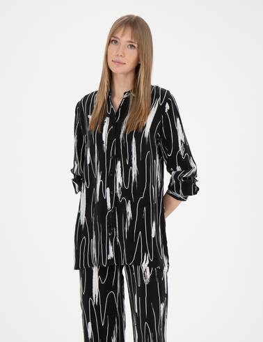 Siyah Comfort Fit Uzun Kollu Gömlek