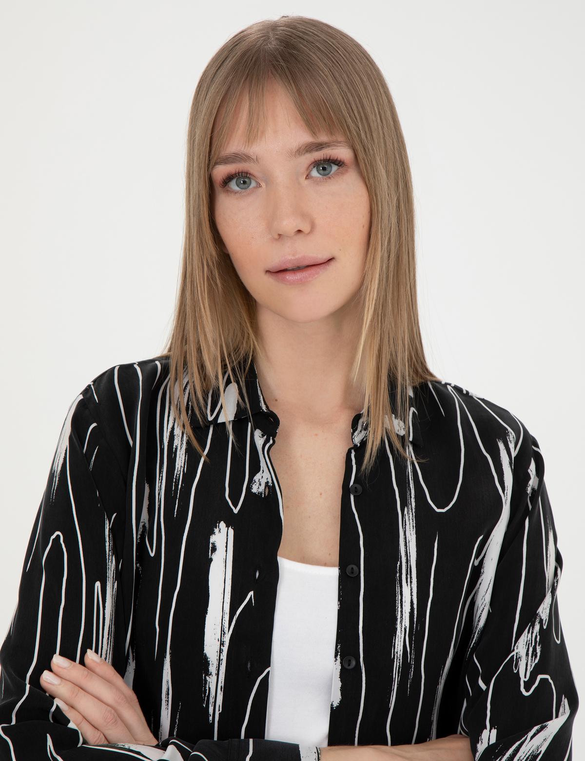 Siyah Comfort Fit Uzun Kollu Gömlek - 50284765002