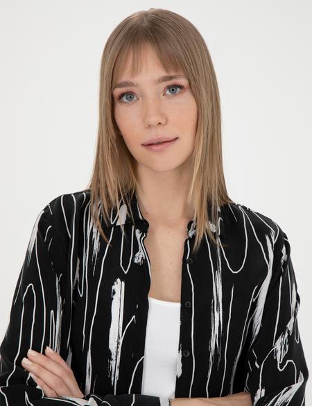 Siyah Comfort Fit Uzun Kollu Gömlek - 50284765002